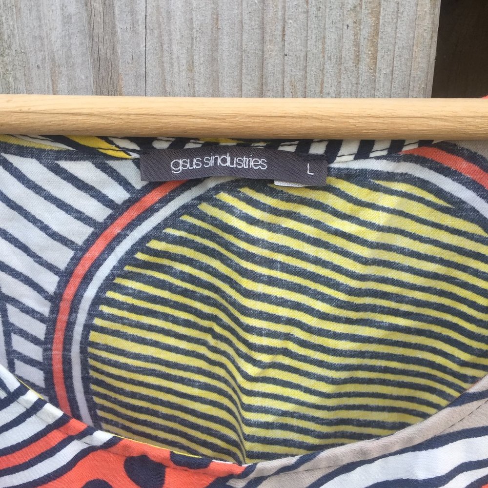 Gsus geometric print light cotton tunic - size L - Picture 3 of 8